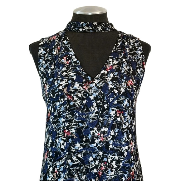 White House Black Market - Sleeveless Floral Choker Zip Back Blouse – Size 6 - Picture 3 of 10
